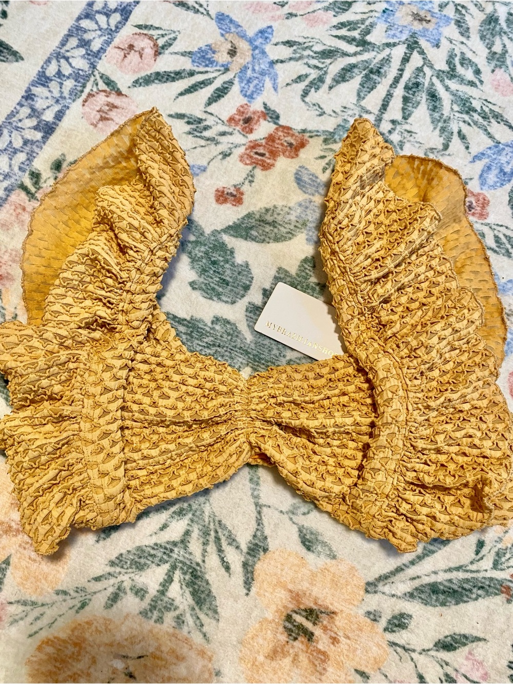 NWT Mybrazilianshop Yellow Ruffle Bikini